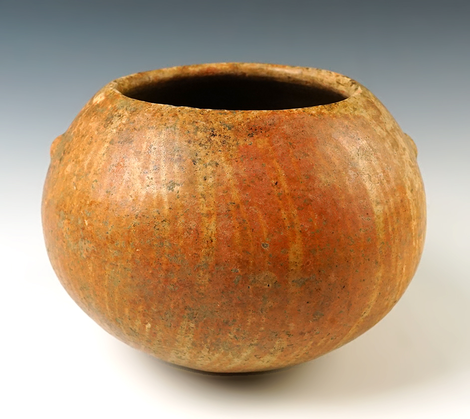6 1/4" wide 4 /14" tall Pre-Columbian Pottery Jar in solid condition. 