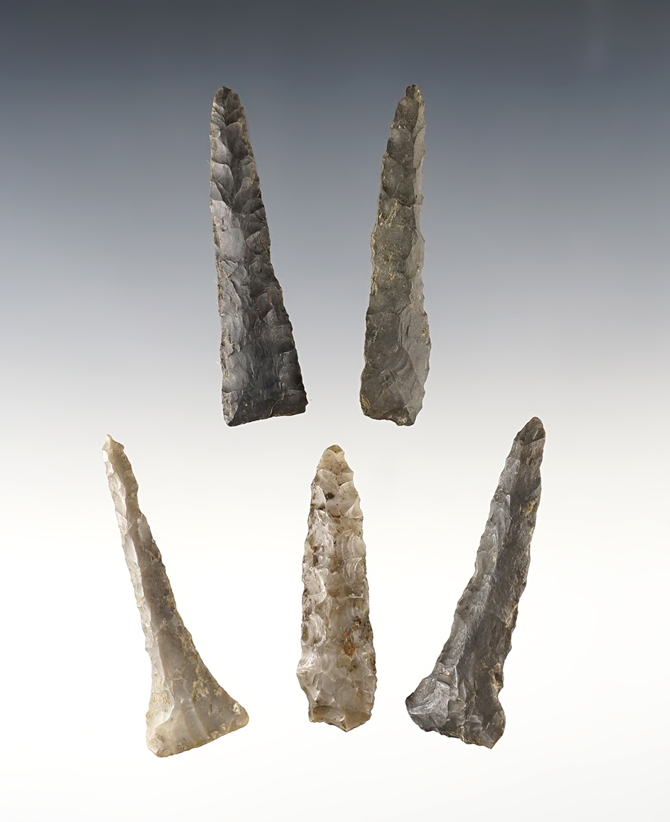 Set of 5 nicely made Ohio Drills. The largest is 2 5/16".