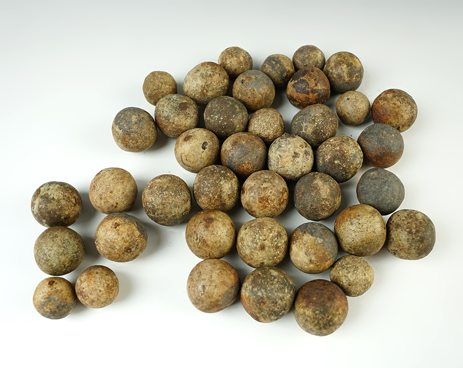 Large lot of stone Cooking Balls found in Posey Co., Indiana.