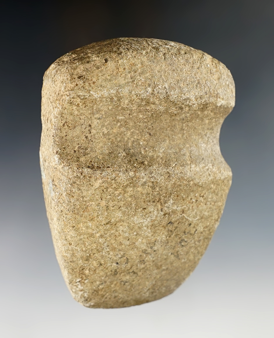 4 1/16" long 3/4 Groove Axe made from well patinated Hardstone. Found in Hancock Co., Ohio.