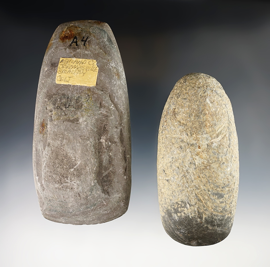 Pair of Ohio Slate Celts in excellent condition. One is 5 3/8" and found in Ashland Co.