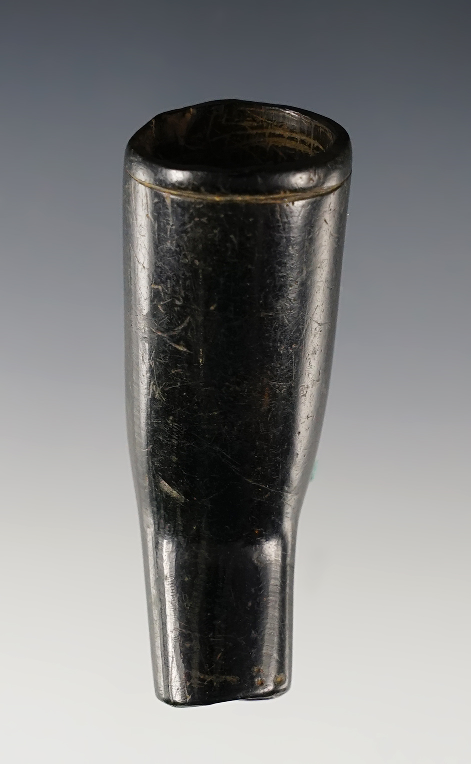 2 3/8" well styled Steatite Thin-wall Pipe Ex. Dr. Stanley Copeland. Pictured!