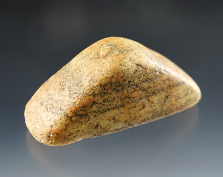 2 5/8" Boatstone - Granite. Brown Co., Ohio. Ex. W. A. Wall, Frank Morast, Ramp # is O-257.