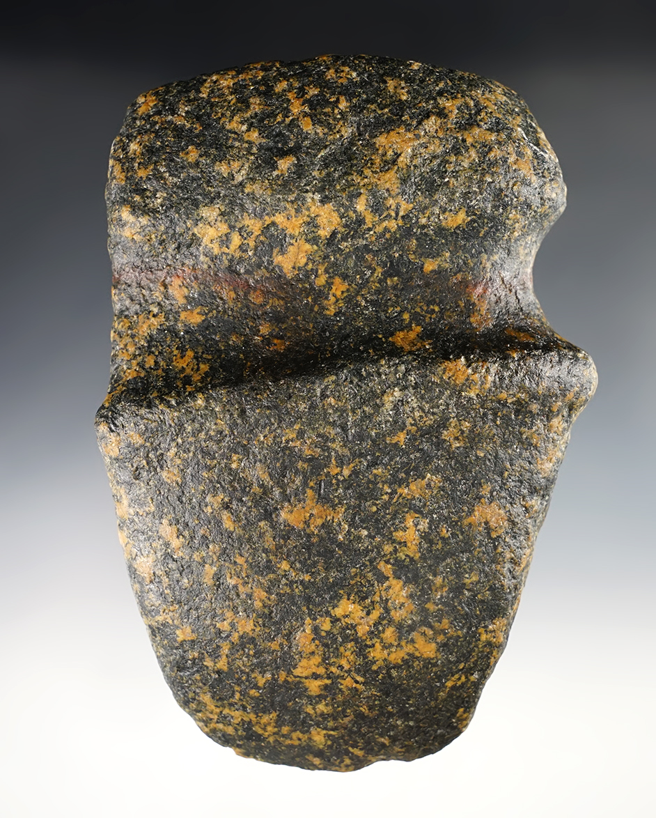  6" x 4" wide 3/4 Grooved Axe - Porphyry - Iowa. Ex. Bruce Filbrandt. Pictured! Dickey COA. 