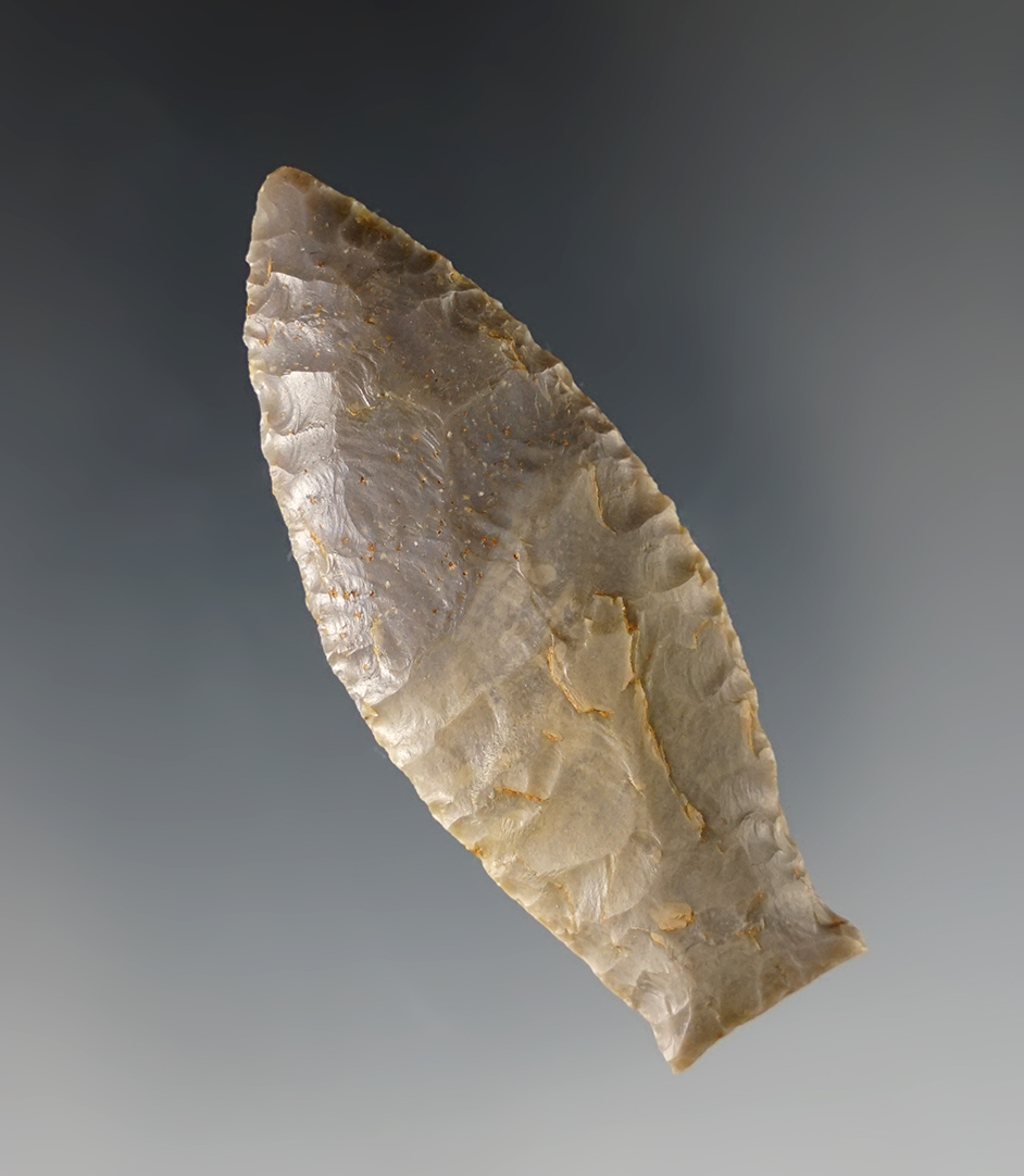 2 5/16" Unfluted Kentucky Paleo Cumberland -Hornstone. Comes with a Bennett COA.