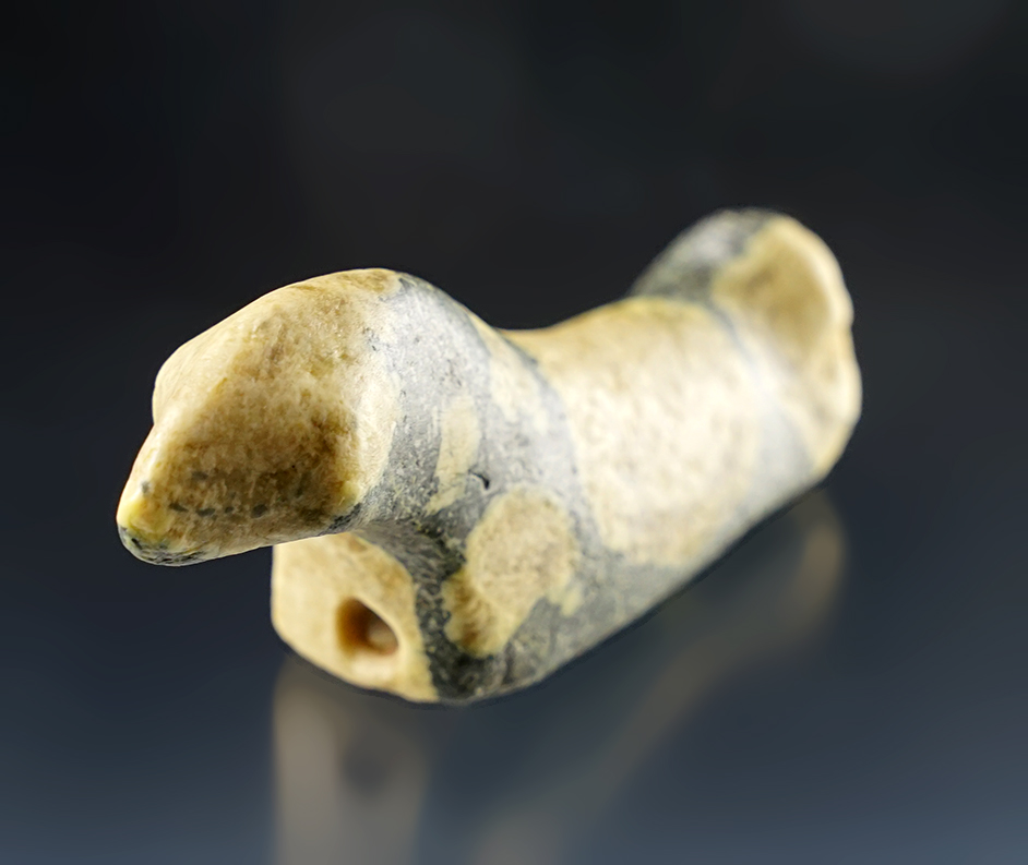 Superb! 3 7/16"  Tear-Drop Eyed Birdstone- Hardstone. Allen Co., Ohio. Ex. Robert Meyer.