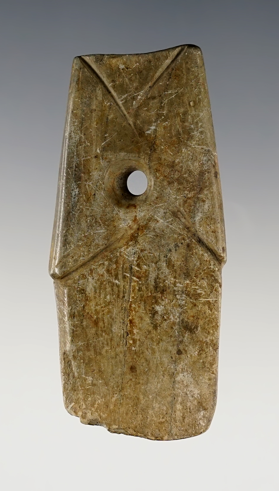 Very unique 2 1/2" salvaged Pendant with engravings on surface. Found in Stark Co., Ohio.