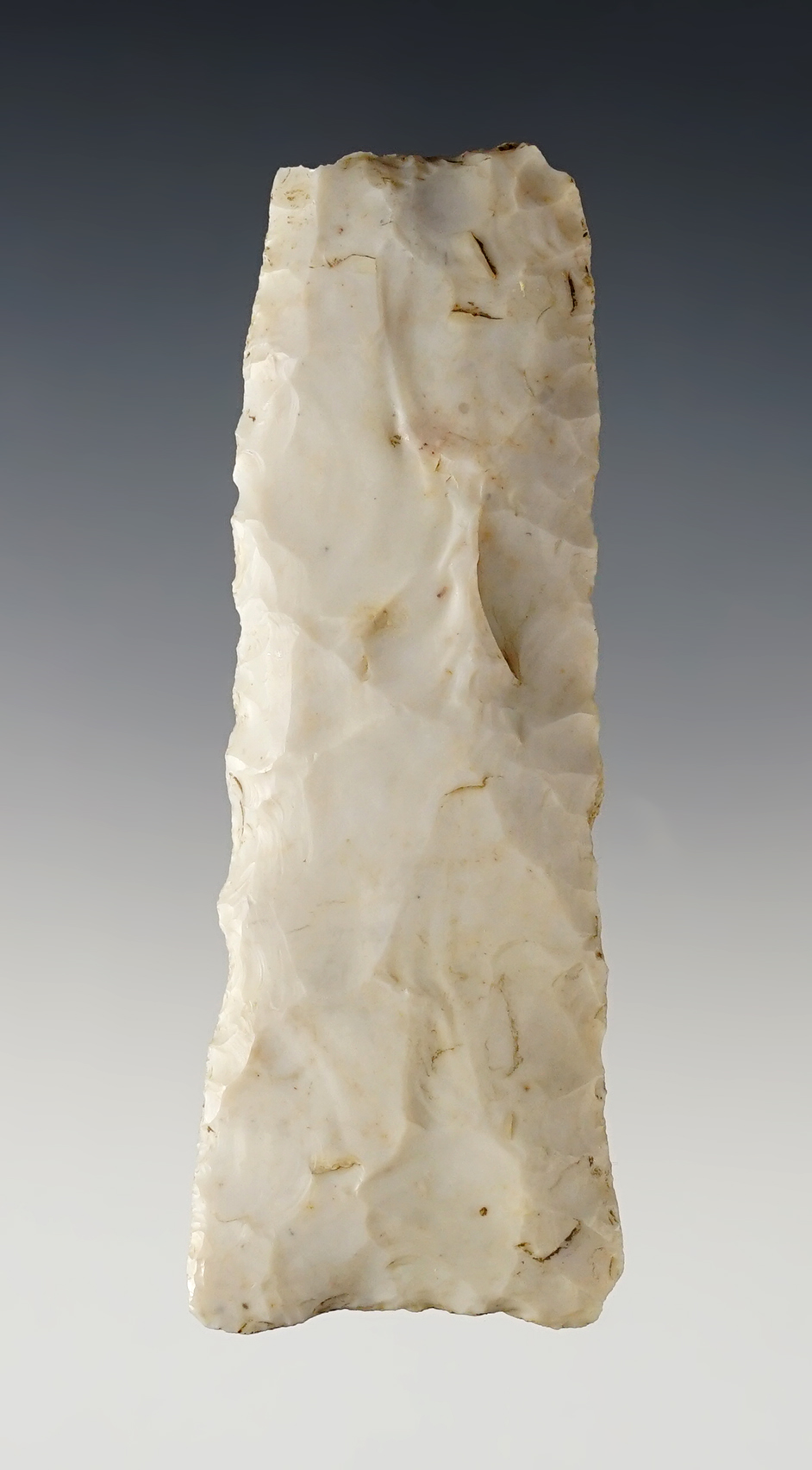 3 3/8" Flint Ridge Flint Paleo Square Knife found in Ohio. Ex. Swinderman collection.