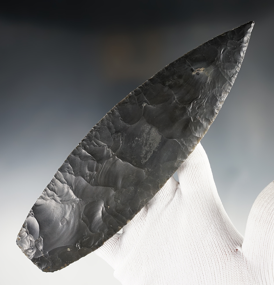 Fine 8 1/4" Blade - Belize. Colha Flint with great patina. Ex. Richard Shively.