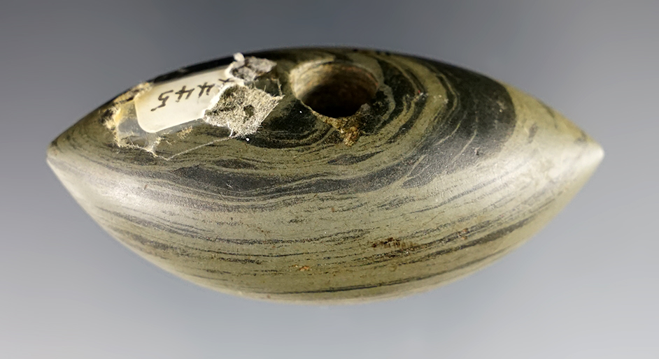 Pictured! 2 3/4" Miniature Pick Bannerstone - Glacial Slate.Illinois. Pictured!