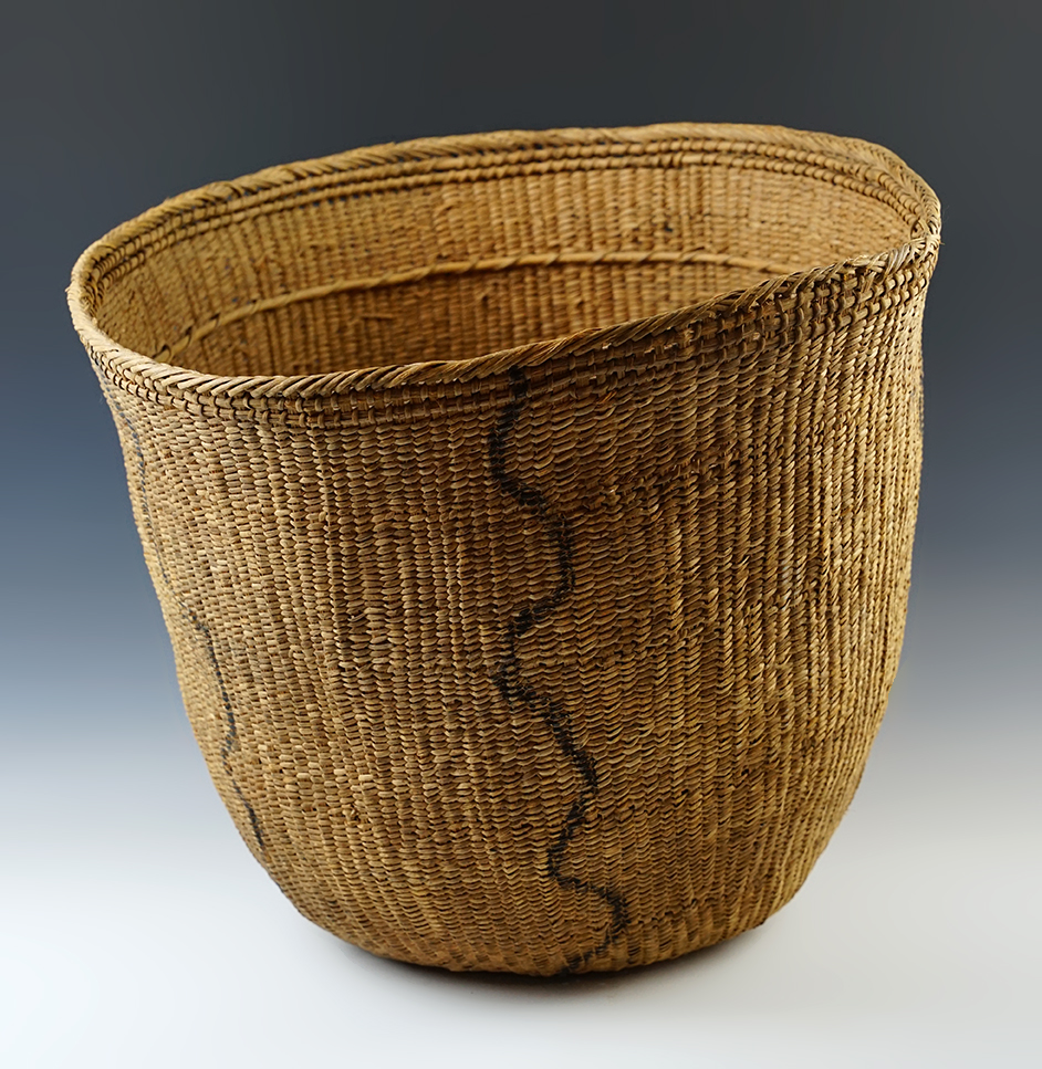 Very Large! 18" x 15" woven Yanomami Burden Basket in excellent condition.