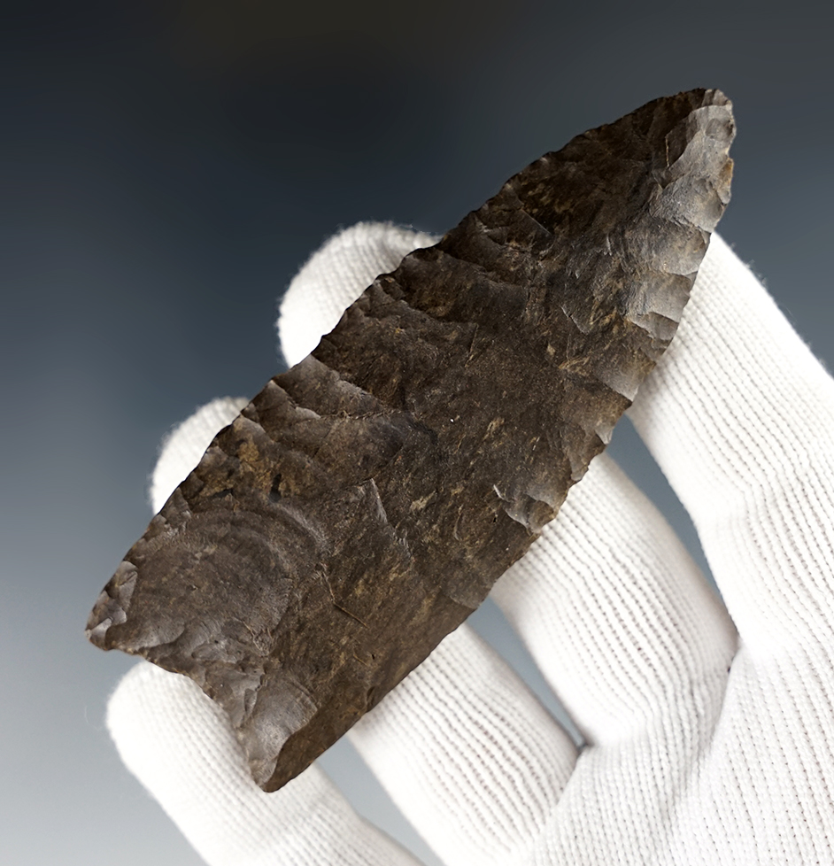 3 7/16" Fluted Paleo Clovis - Dover Chert Tennessee. Ex. Chewey,  Bogle. . Pictured!  COA.