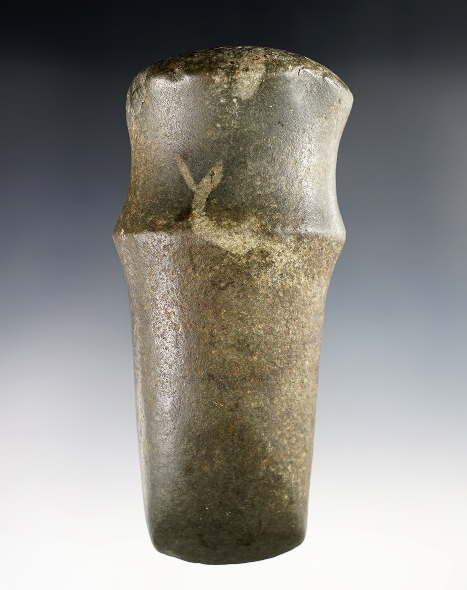 6 1/4" long by 2 5/8"  Full Grooved Axe Hardstone. Indiana. Ex. Lloyd C. Long, Ramp. Pictured!