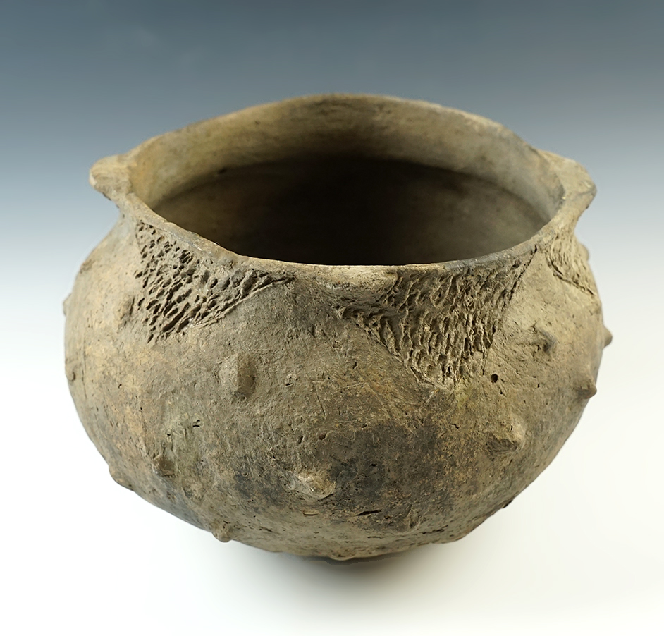 LARGE! 8 7/8" x 6" Fortune Noded Bowl - McDuffy Site, Craighead Co., Arkansas.