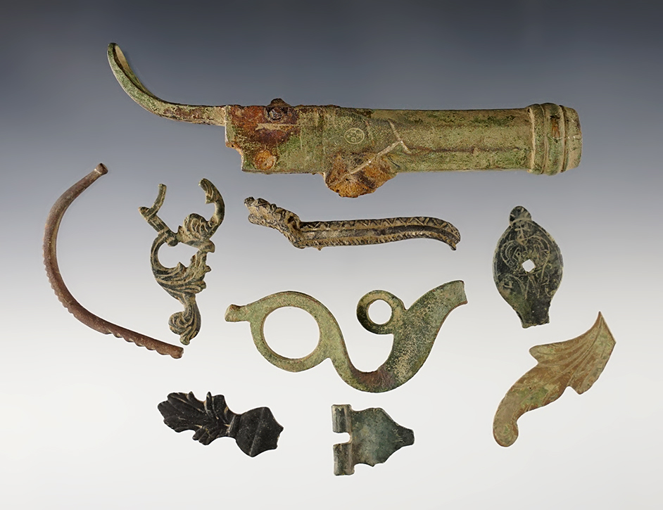 Set of assorted Gun parts - Dann Site, Lima, Monroe Co., New York. Circa 1655-1675. 