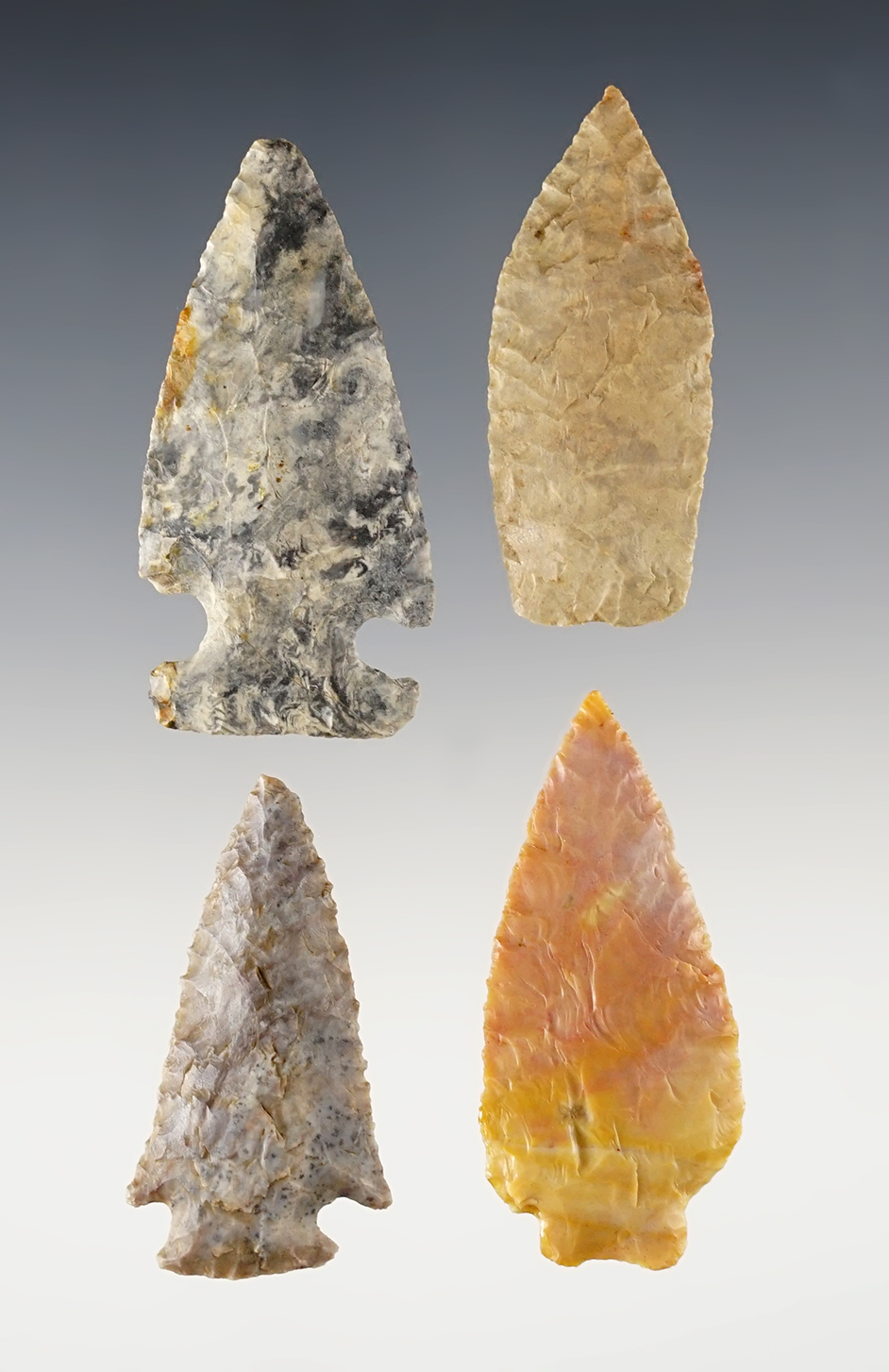 Set of 4 nice Colorado Points in nice condition. The largest is 2".