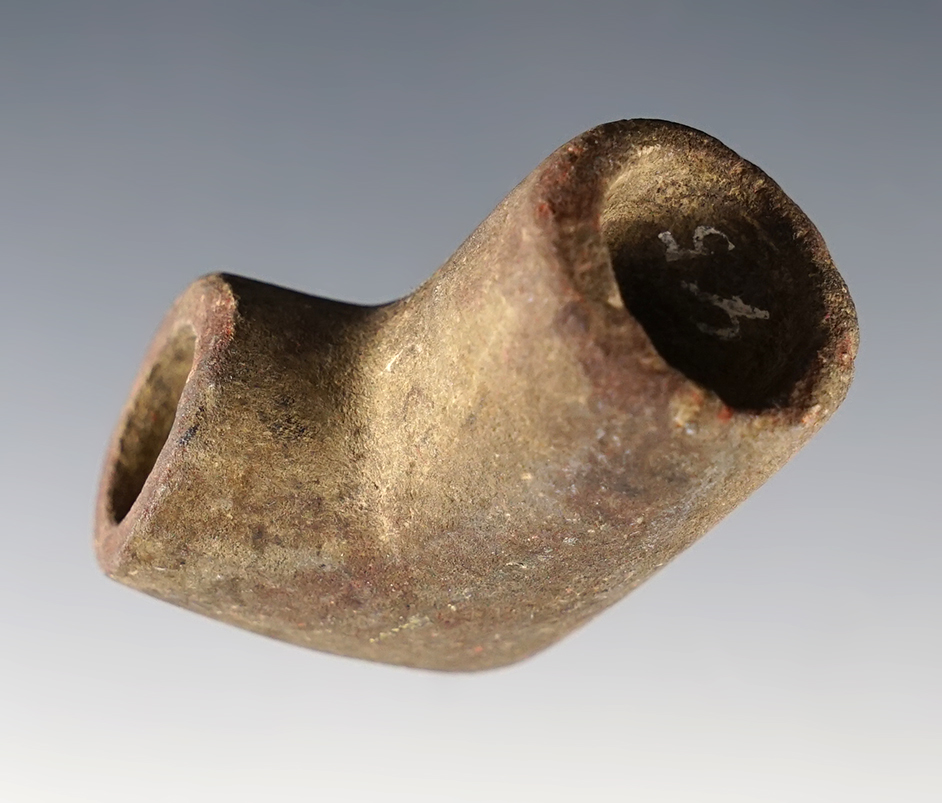 1 1/2" miniature Elbow Pipe found in Burlington, Mineral Co., West Virginia. Nicely made and in excellent condition.