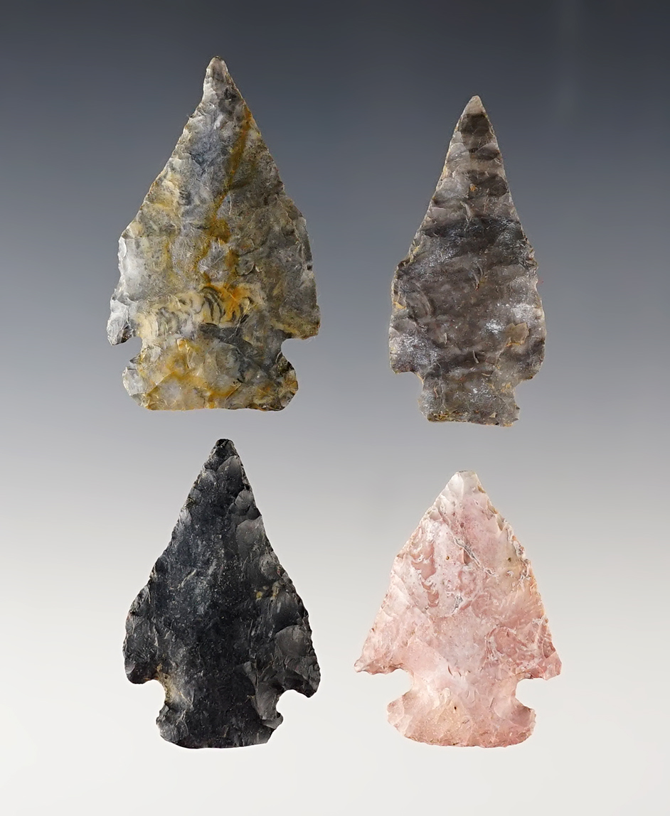 Set of 4 classic Ohio Pentagonal Points in nice condition. The largest is 1 13/16".