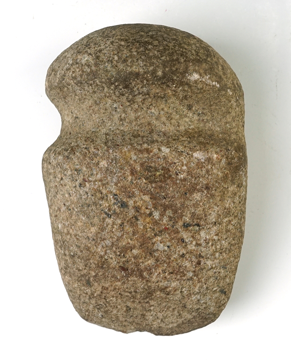 Large 7 1/4" long 3/4 Groove Axe made from Quartz. Found in Ohio. A few rough spots on the bit.