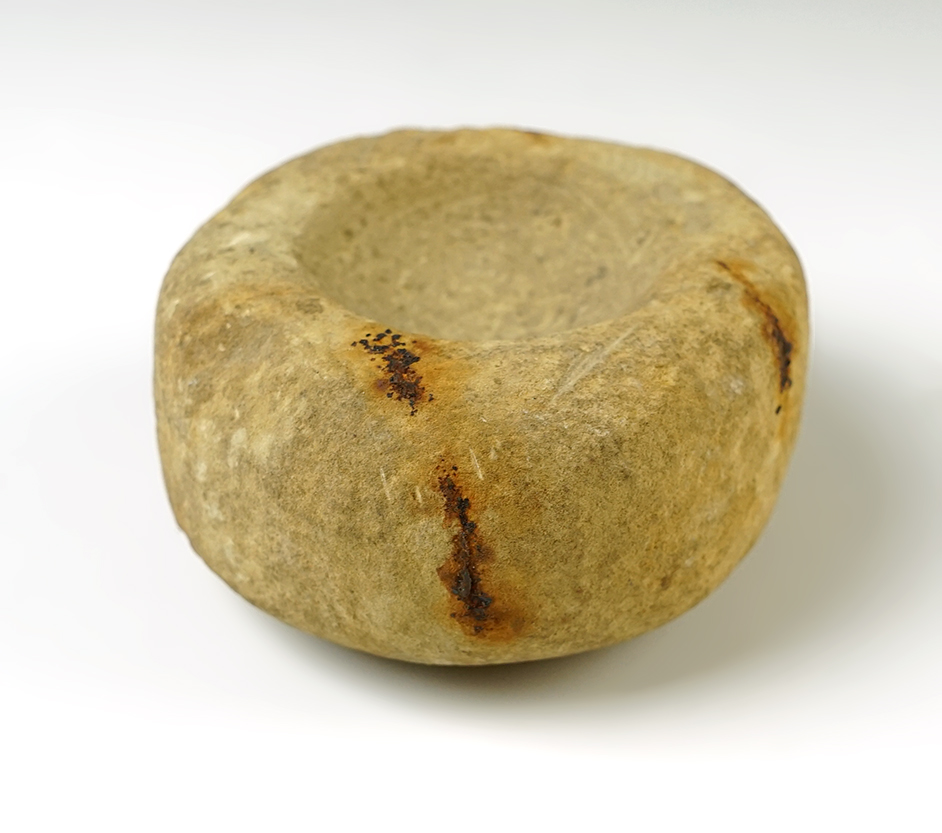 3 1/8" Mortar in nice condition. Found in the southwestern U.S. Ex. Bill Cian.