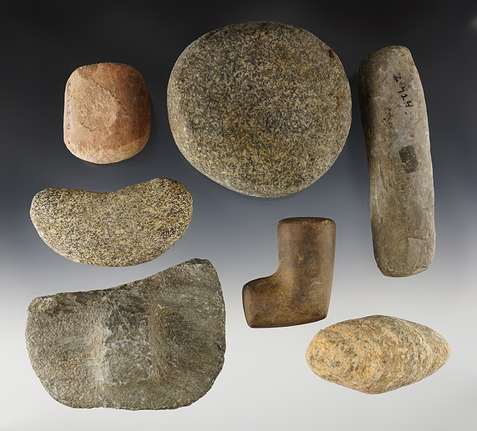 Set of 7 Ohio Preforms including Pipes, Bannerstones and more. The largest is 4 1/2".