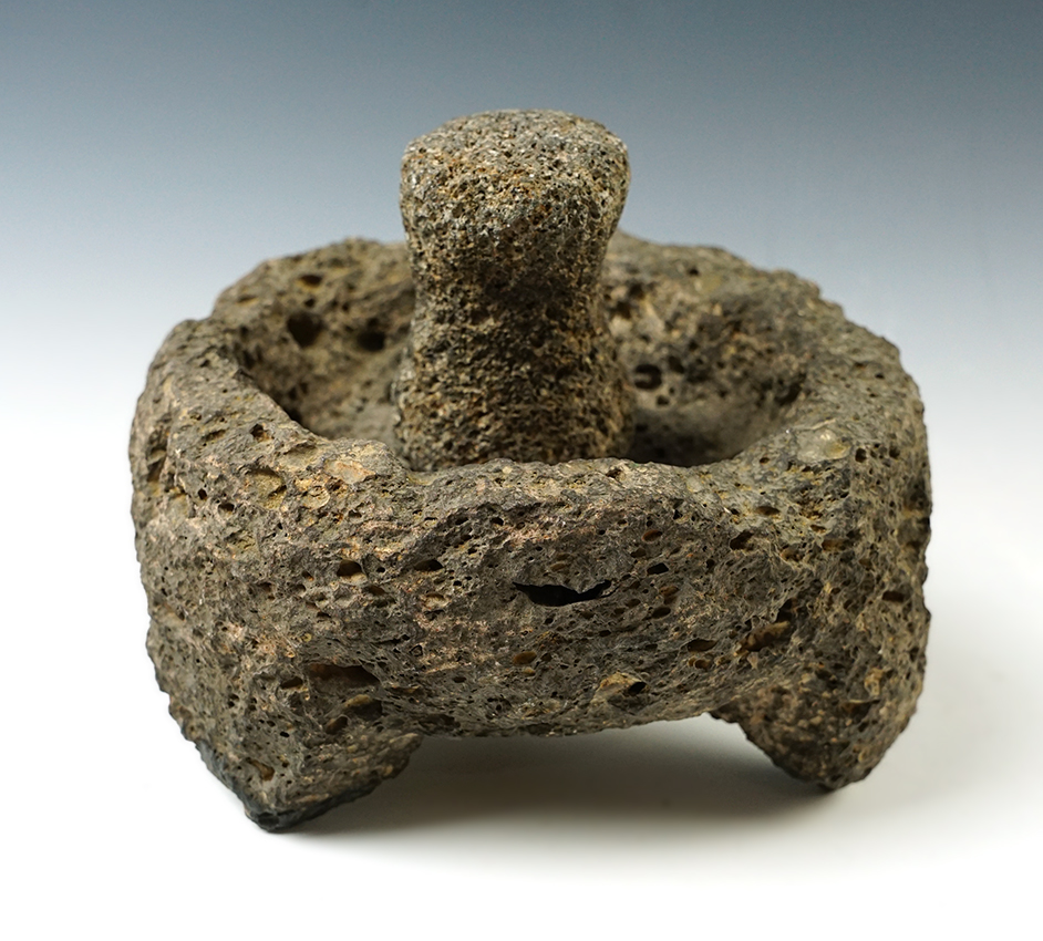 Nice 7 1/4" Tripod Mortar and Pestle found by Robert "Ed" Harris in northern New Mexico.