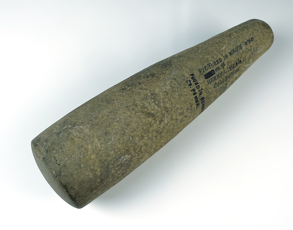 8 7/8" Conical Pestle in excellent condition. Found in Beaver Co., Pennsylvania. Pictured.