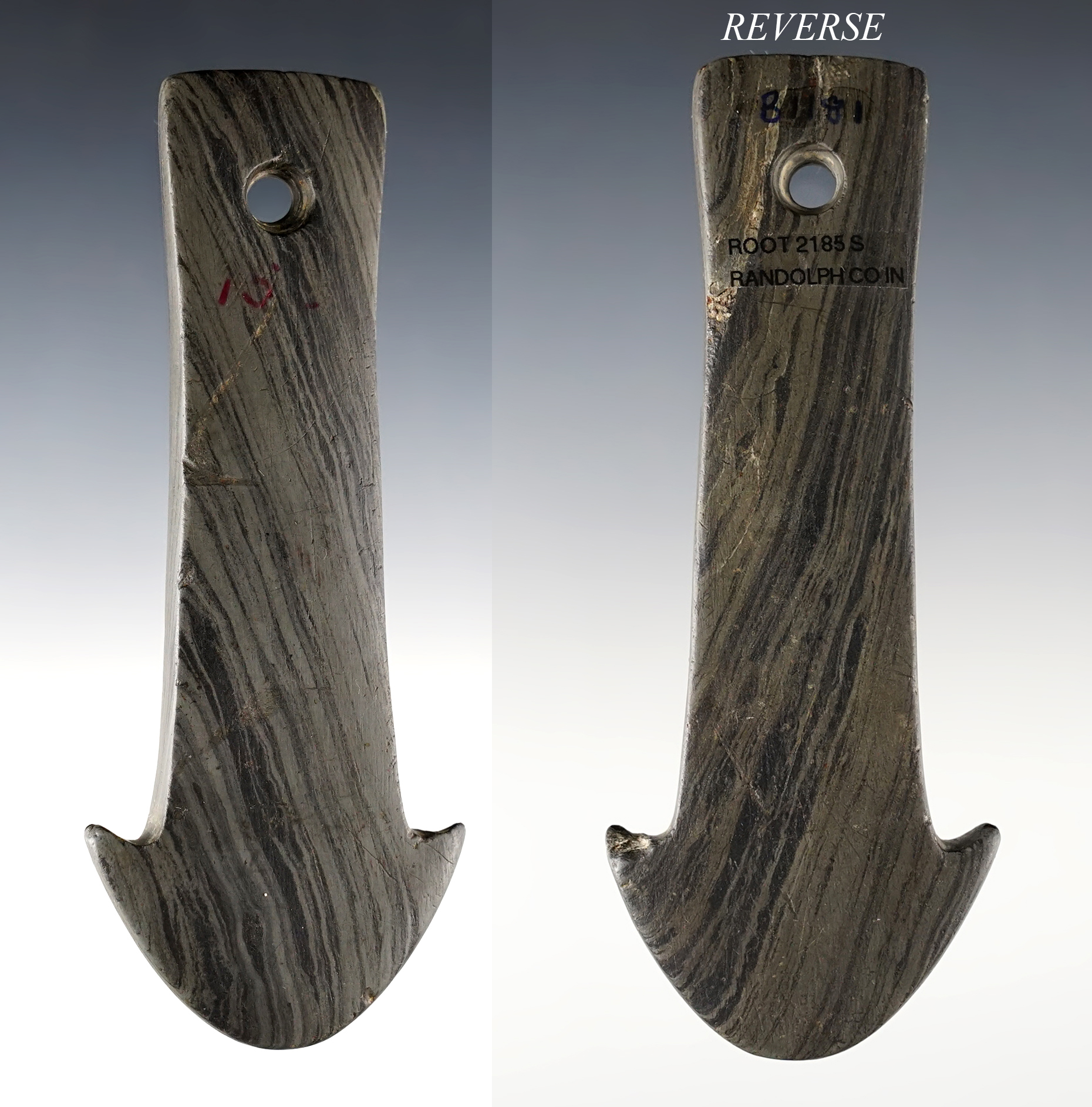 Outstanding 4 7/8" Anchor Pendant - Randolph Co., Indiana. Pictured. Ex. Smith, Bunch, Root.