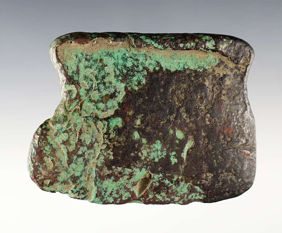 Highly collectible 3 1/16" heavily patinated Copper Axe - Fayette Co., Illinois by Ray Warner. COA.