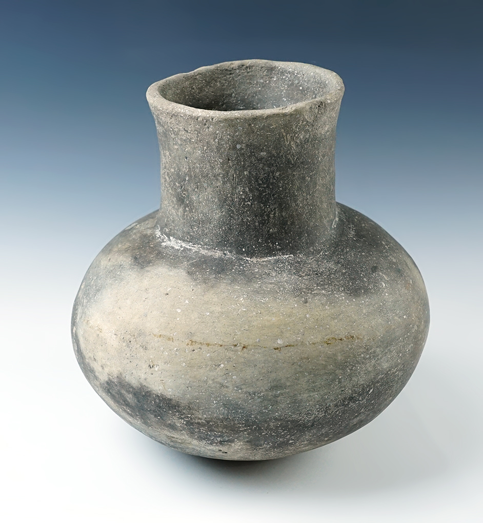 7 3/4" tall Mississippian Water Bottle recovered in Monroe Co., Arkansas. In solid condition. 