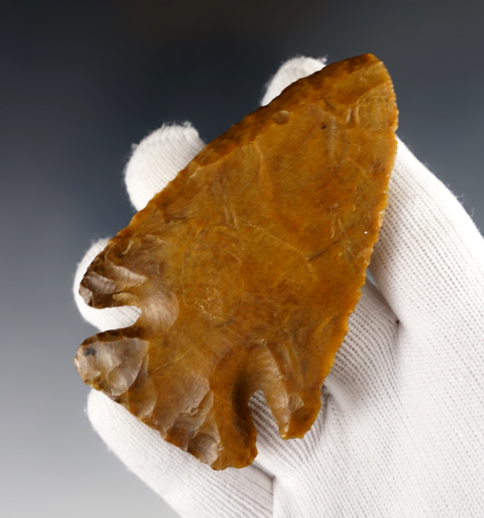 3 1/4" Archaic Thebes knife with nicely beveled edges, Fulton Co., Illinois.