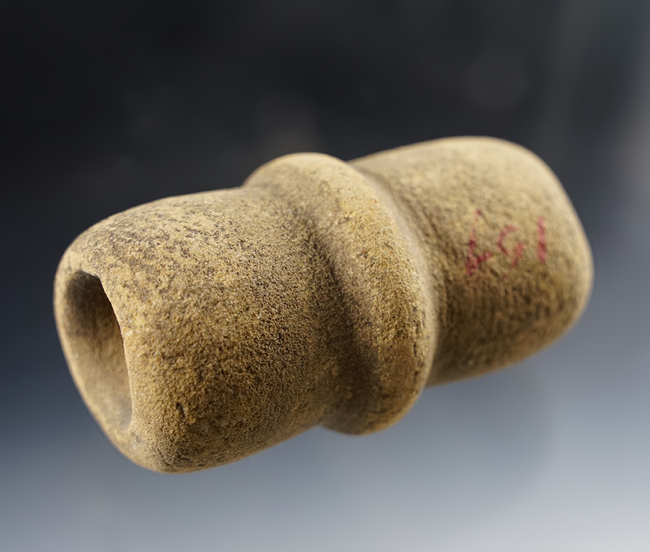 3 1/8" well-crafted Sandstone Pipe in excellent condition. Recovered in Ohio.