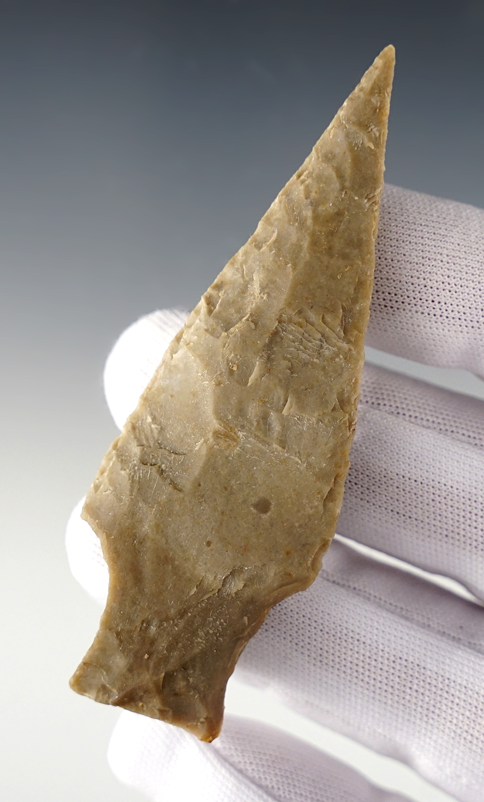 Incredible 3 7/16" Nolan found in Central Texas. Excellent overall form. Ex. Greg Perino collection.