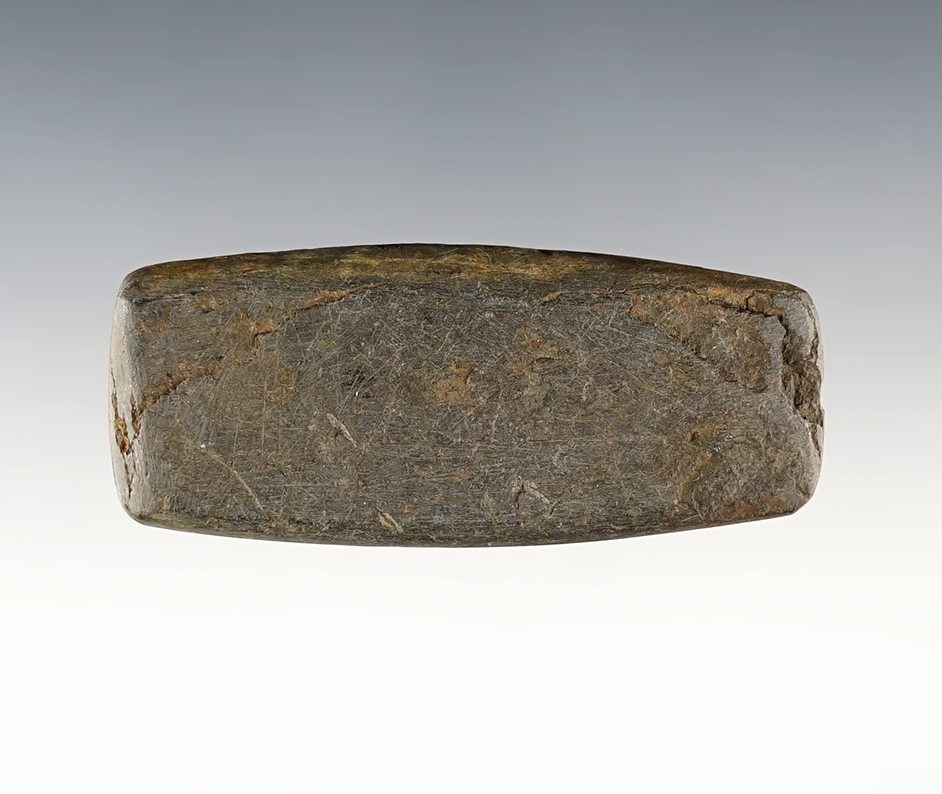 2 11/16" undrilled Gorget found in Southern Ohio. Made from patinated Slate.