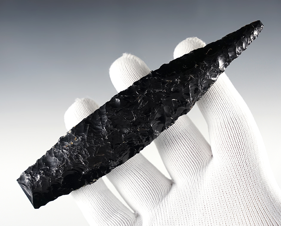 6" Paleo Haskett with nicely ground lower edges found in the Great Basin area. 