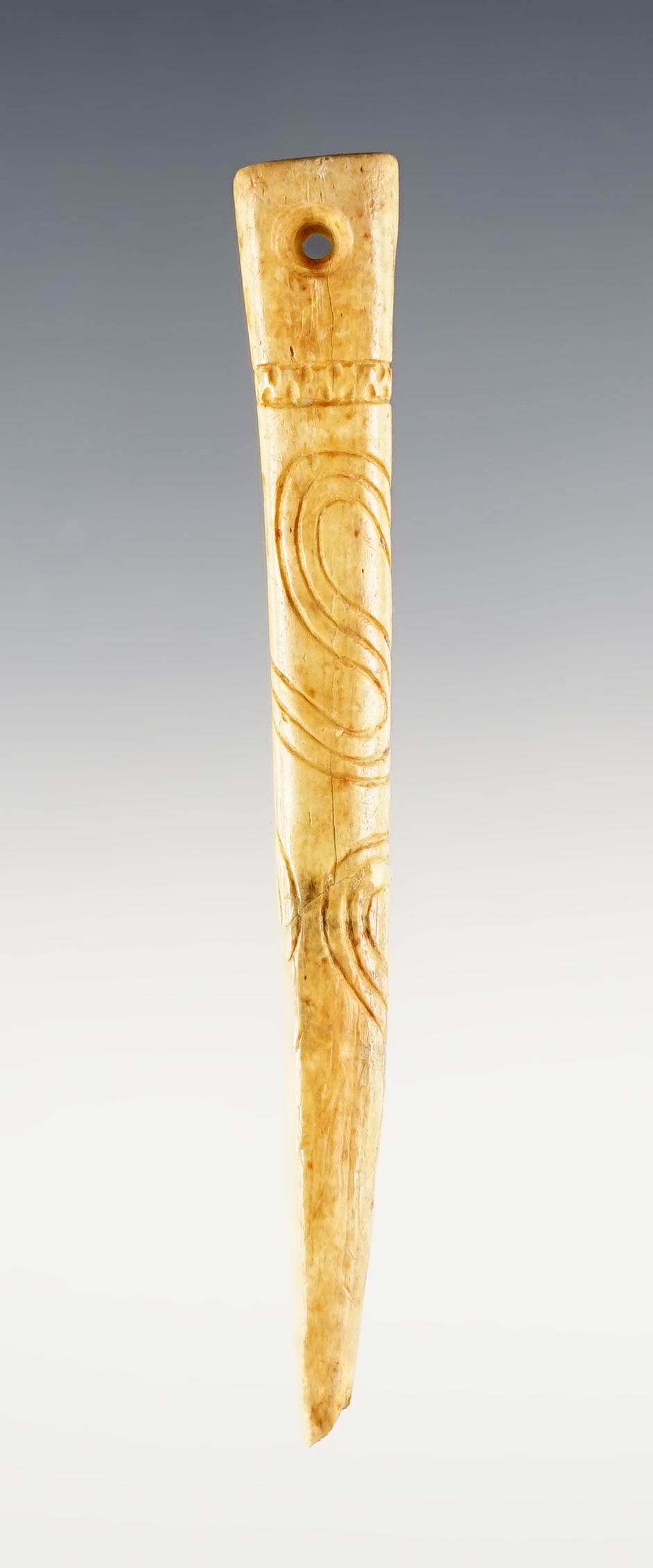 3 3/4" Hair Pin found in Adair Co., Kentucky that is nicely engraved.