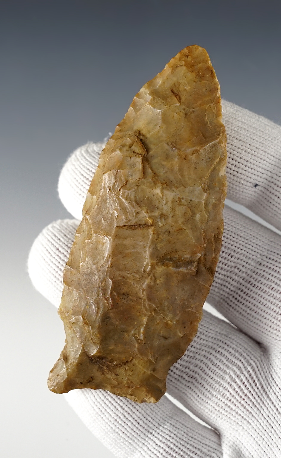 3 5/16" Paleo Point salvaged by a later culture - Ohio/Kentucky area. Ex. Davis collection.
