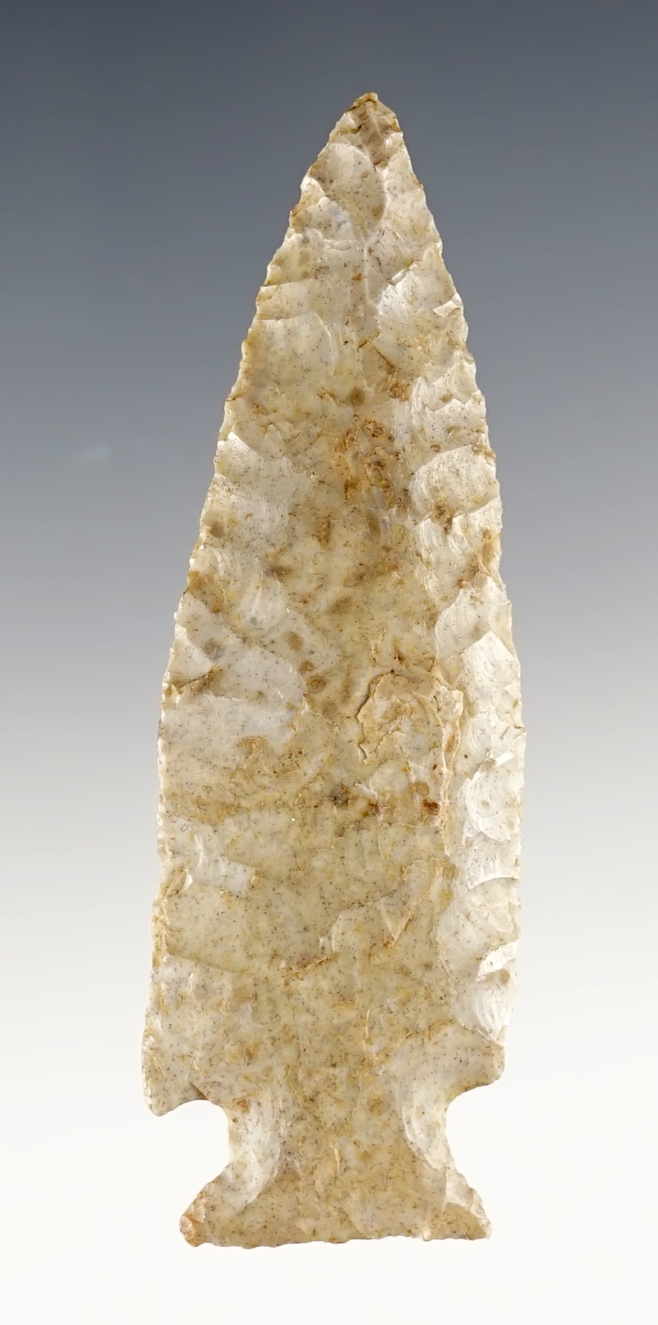 Nicely made 2 7/16" Cornernotch found in Wood Co., Ohio. Ex. David Root.