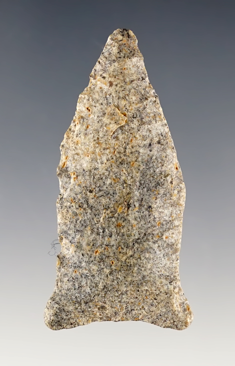 2 1/8" Paleo Arkabutla made from blue and cream-colored Chert. Found in Southeast Arkansas.