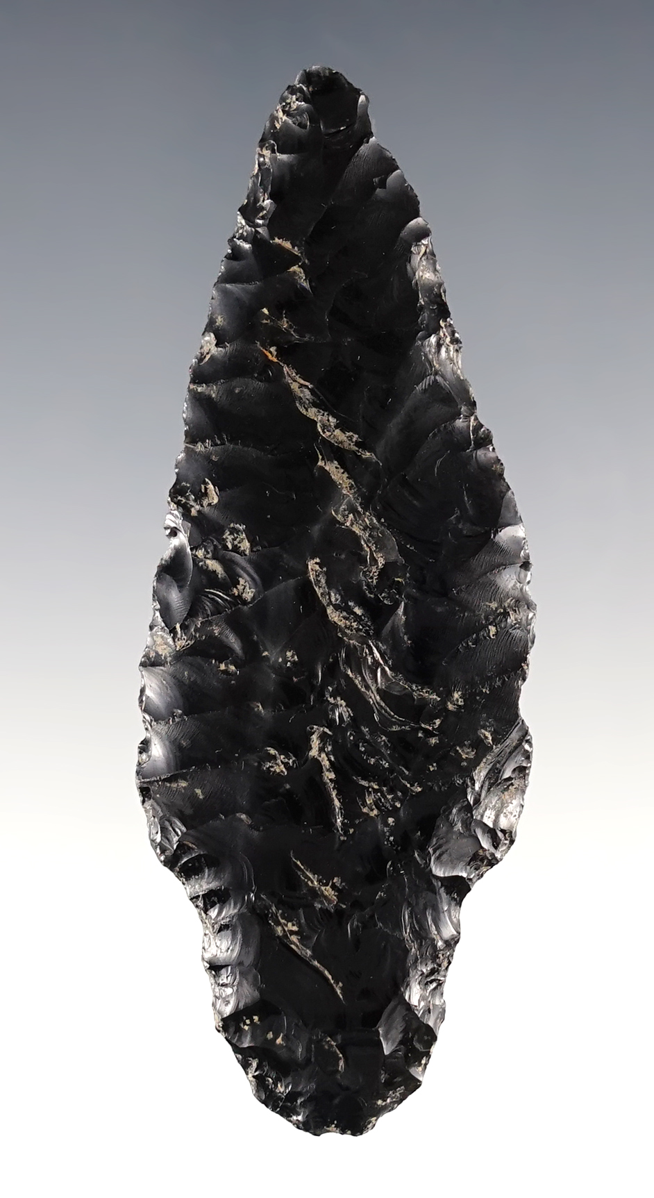 3 11/16" Parman nicely made from Obsidian. Found in Lake Co., Oregon.