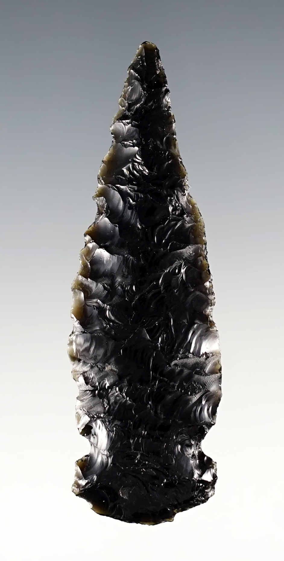 2 13/16" Obsidian Sidenotch found in the Great Basin area. 