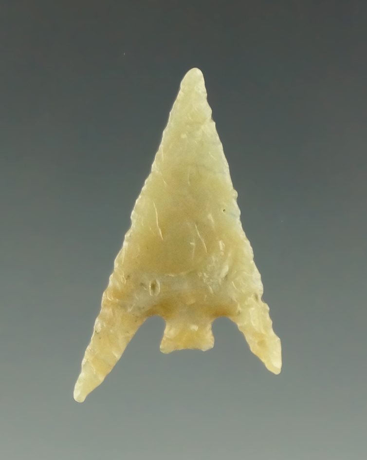 1 3/16" thin and very well styled Gunther point found in southern Oregon. Pictured.