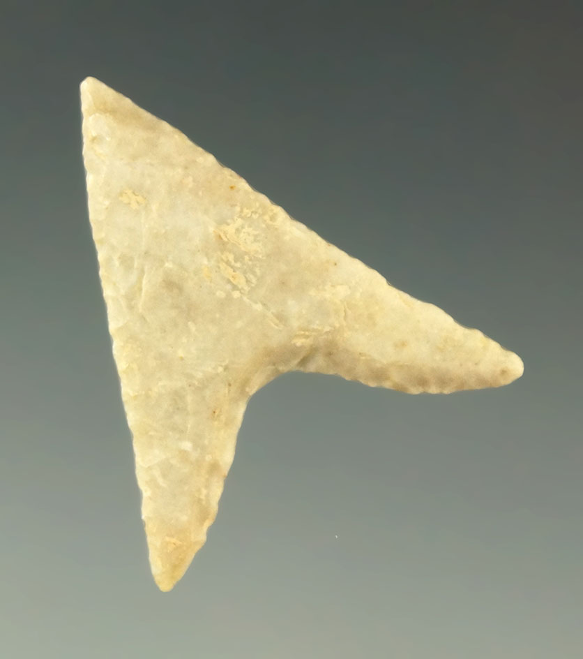 1 1/8" nicely styled Starr point found in Texas. Ex. Charles Shewey collection.