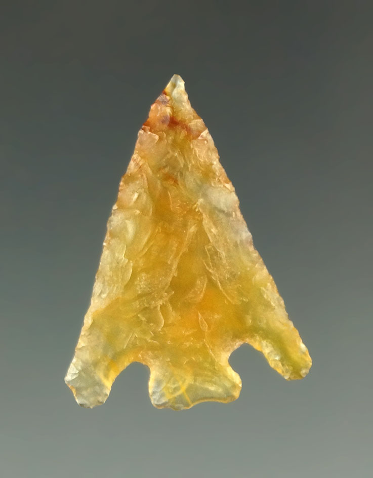 1 1/16" Eastgate Split Stem made from highly translucent gold, red and clear agate. Ex. Shewey.
