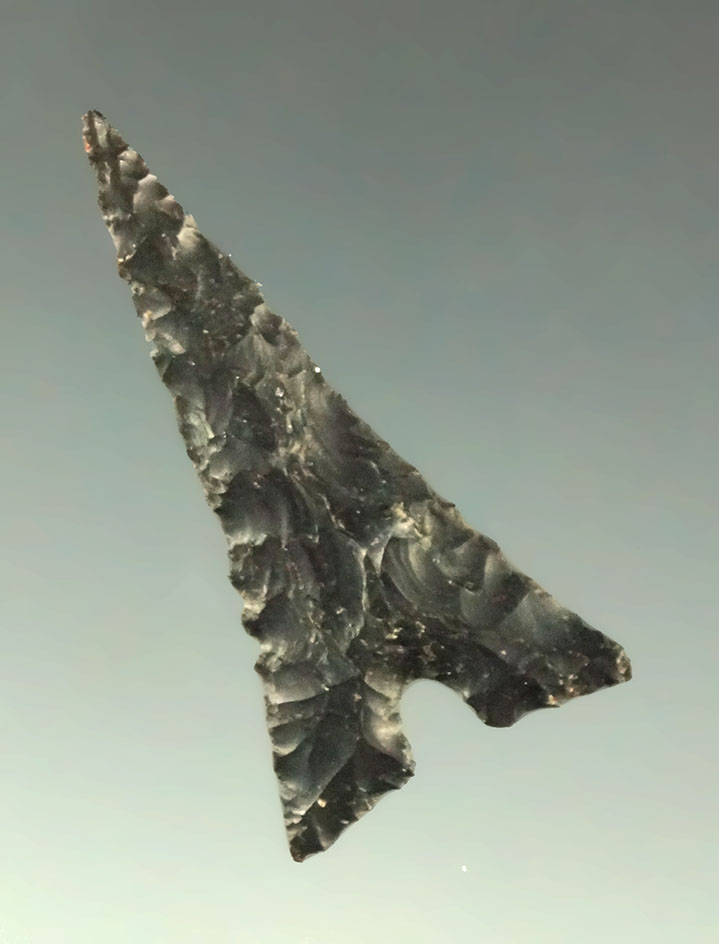 1 1/8" Garza point found in Texas. Ex. Charles Shewey collection. Museum COA.