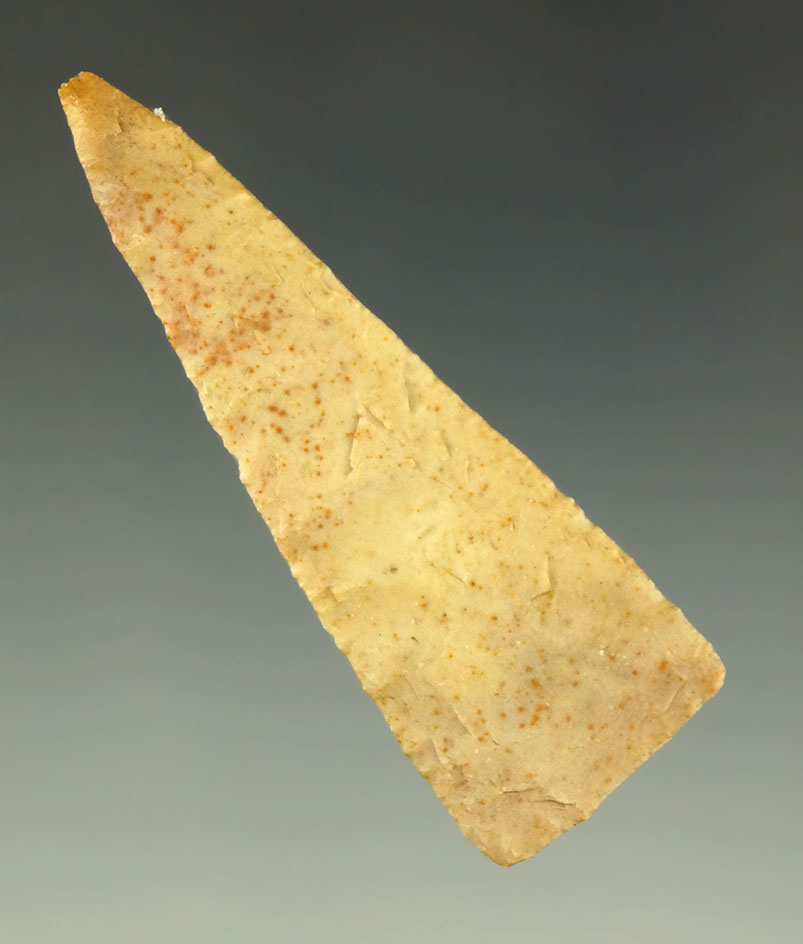 Very thin 2 3/16" Fort Ancient Triangular Knife found in Kentucky.