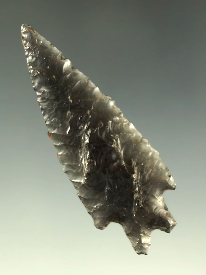 2 5/16" exceptionally well styled and nicely flaked Pinto Basin found in the Great Basin. COA.