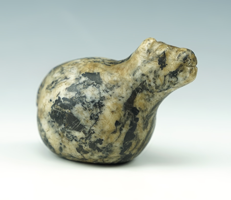 Miniature 1 1/2" tall Llama Canopa found in Peru. Drilling on the body is not completed.