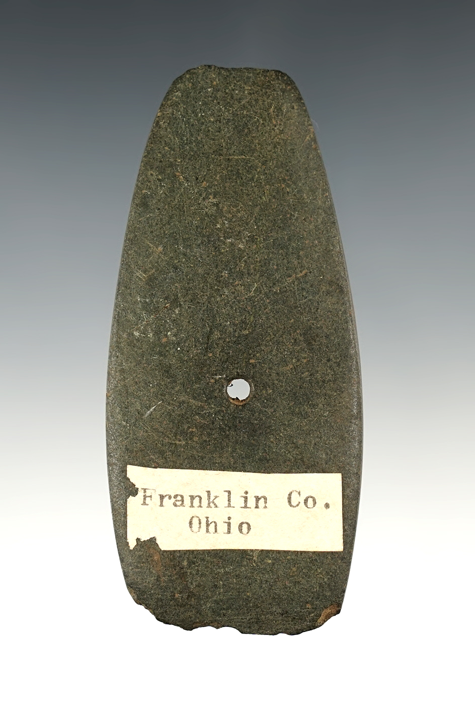 3 9/16" nicely polished Hardstone Pendant found in Franklin Co., Ohio.
