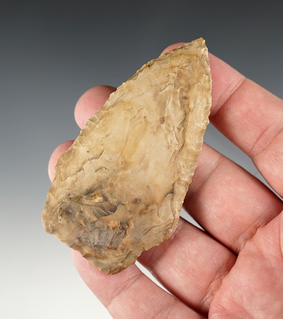 Well flaked 3 1/4" Plateau Pentagonal made from Tan Jasper.